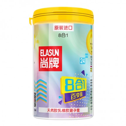 加長(zhǎng)狼牙套-ELASUN尚牌-買一送一  八合一百變裝趣味避孕套 中號(hào) 24只裝